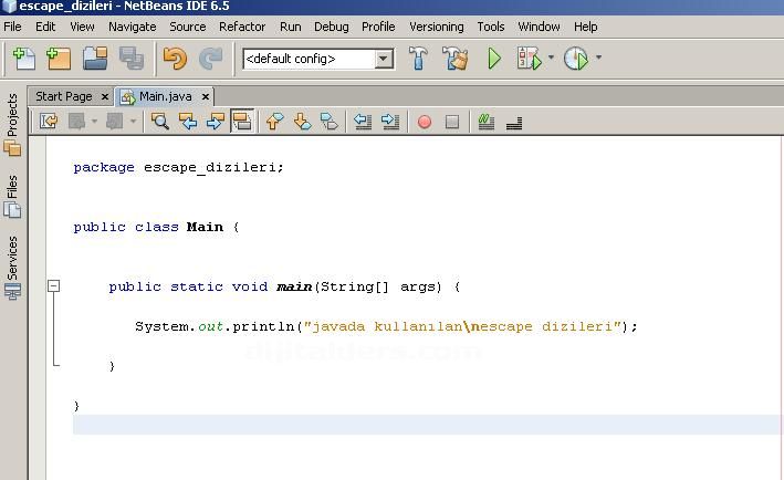 Java da Kullanılan Escape Dizileri Escape Dizi &Ouml;rnekleri