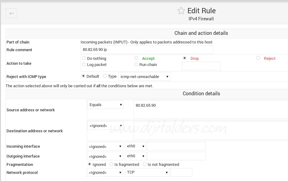 Virtualmin Üzerinde İp Yasaklamak