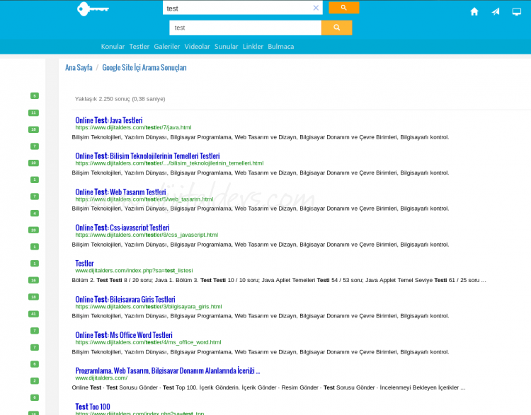 Google Site İçi Arama Motoru